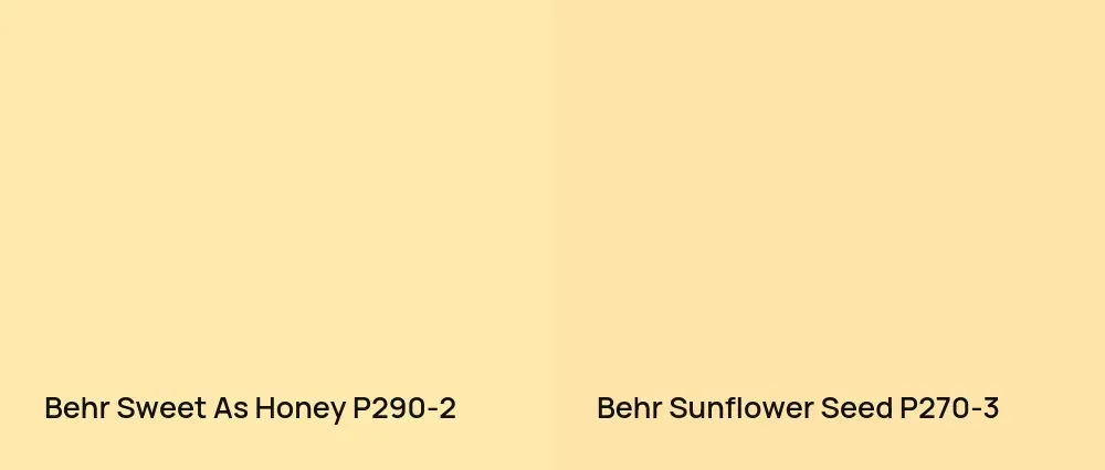Behr Sweet As Honey P290-2 vs Behr Sunflower Seed P270-3