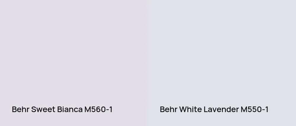 Behr Sweet Bianca M560-1 vs Behr White Lavender M550-1