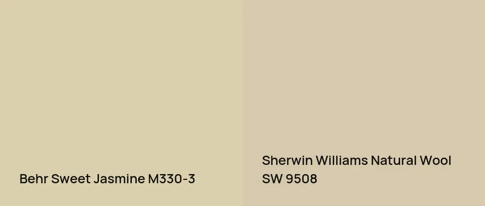 Behr Sweet Jasmine M330-3 vs Sherwin Williams Natural Wool SW 9508