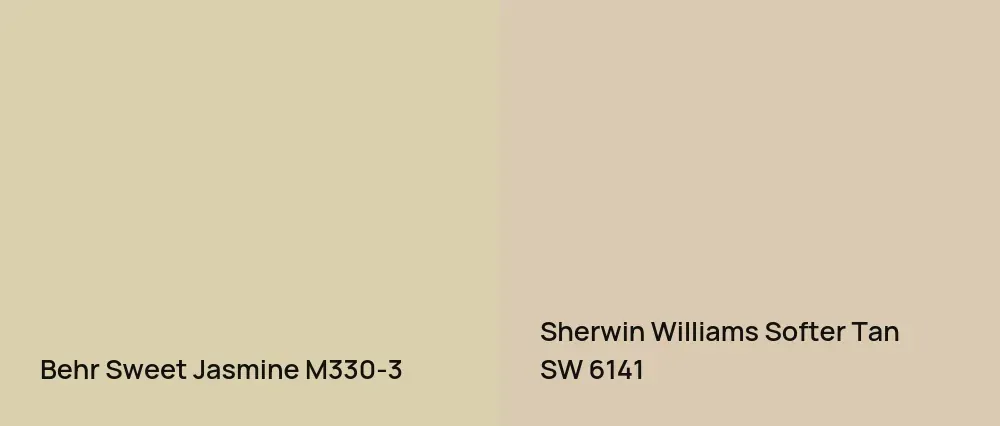 Behr Sweet Jasmine M330-3 vs Sherwin Williams Softer Tan SW 6141