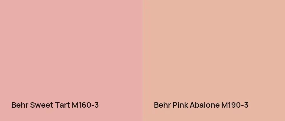 Behr Sweet Tart M160-3 vs Behr Pink Abalone M190-3