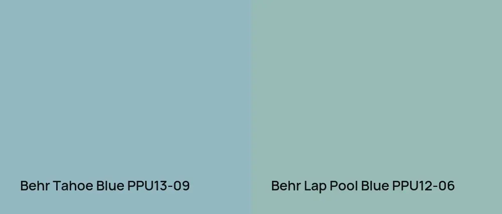 Behr Tahoe Blue PPU13-09 vs Behr Lap Pool Blue PPU12-06