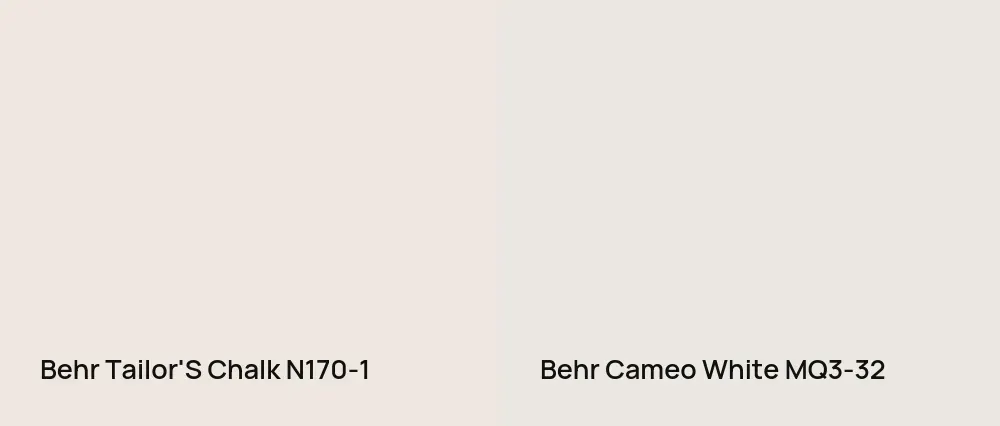 Behr Tailor'S Chalk N170-1 vs Behr Cameo White MQ3-32
