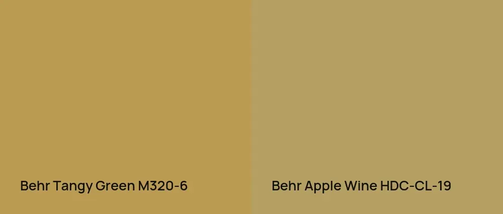 Behr Tangy Green M320-6 vs Behr Apple Wine HDC-CL-19