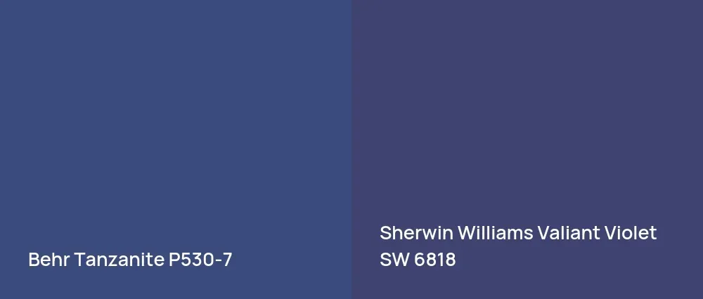 Behr Tanzanite P530-7 vs Sherwin Williams Valiant Violet SW 6818