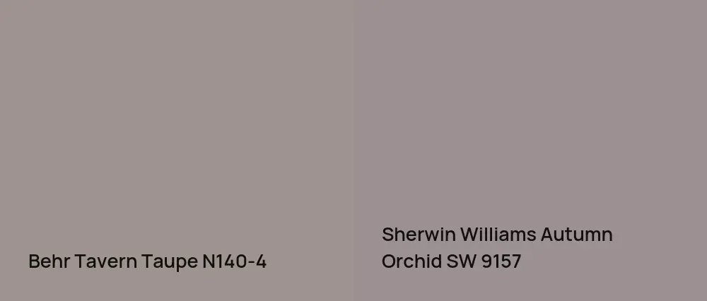 Behr Tavern Taupe N140-4 vs Sherwin Williams Autumn Orchid SW 9157