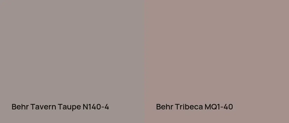 Behr Tavern Taupe N140-4 vs Behr Tribeca MQ1-40