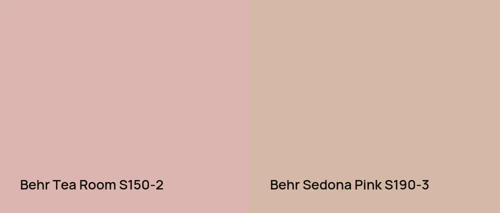 Behr Tea Room S150-2 vs Behr Sedona Pink S190-3