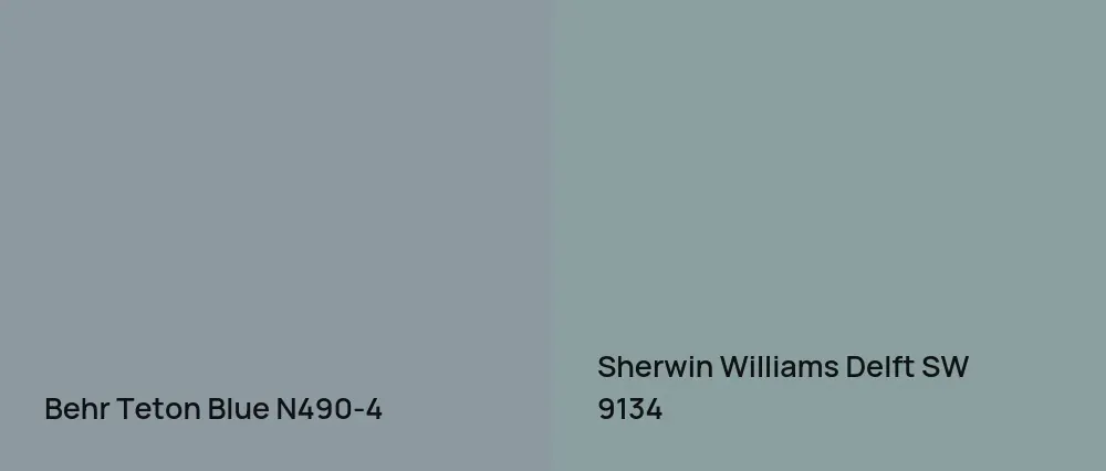 Behr Teton Blue N490-4 vs Sherwin Williams Delft SW 9134