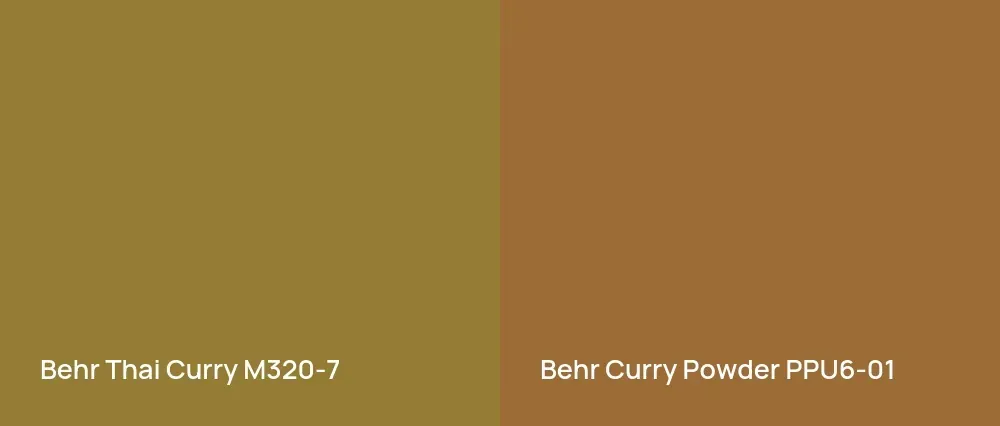 Behr Thai Curry M320-7 vs Behr Curry Powder PPU6-01