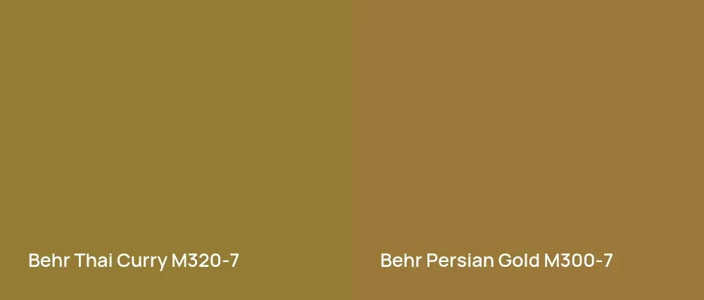 Behr Thai Curry M320-7 vs Behr Persian Gold M300-7