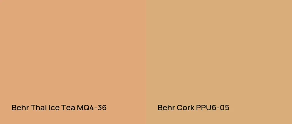 Behr Thai Ice Tea MQ4-36 vs Behr Cork PPU6-05