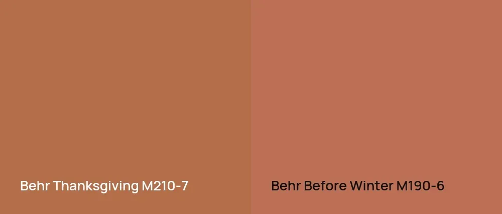Behr Thanksgiving M210-7 vs Behr Before Winter M190-6