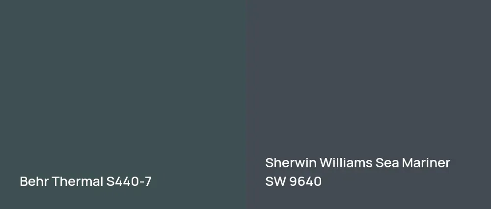 Behr Thermal S440-7 vs Sherwin Williams Sea Mariner SW 9640