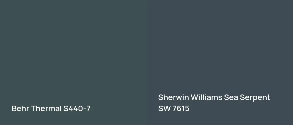 Behr Thermal S440-7 vs Sherwin Williams Sea Serpent SW 7615