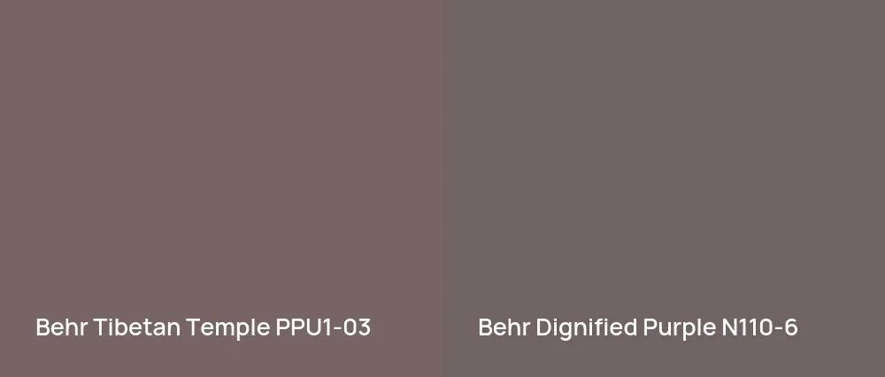 Behr Tibetan Temple PPU1-03 vs Behr Dignified Purple N110-6