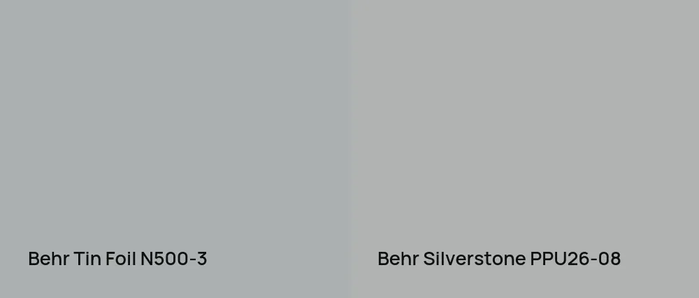 Behr Tin Foil N500-3 vs Behr Silverstone PPU26-08
