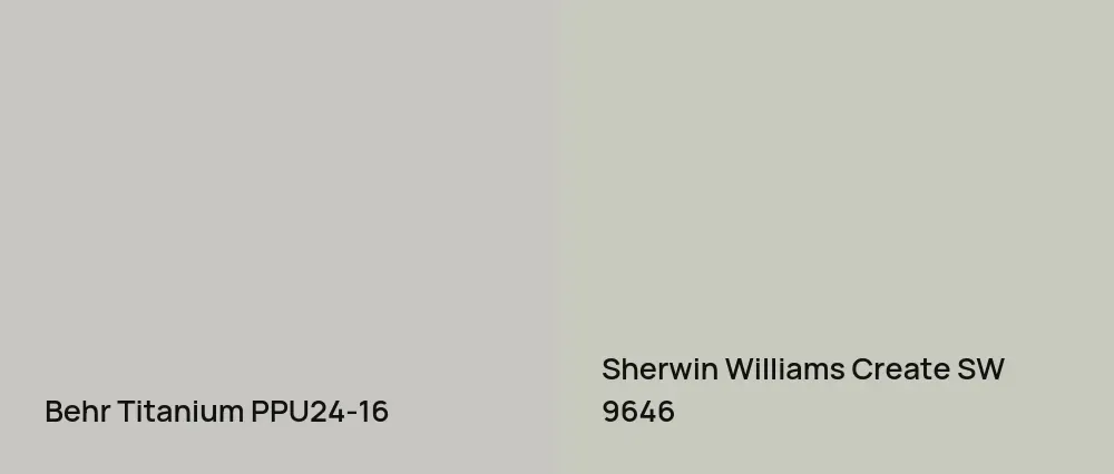 Behr Titanium PPU24-16 vs Sherwin Williams Create SW 9646
