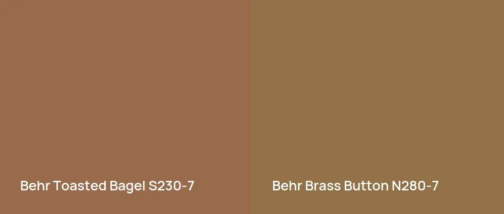 Behr Toasted Bagel S230-7 vs Behr Brass Button N280-7