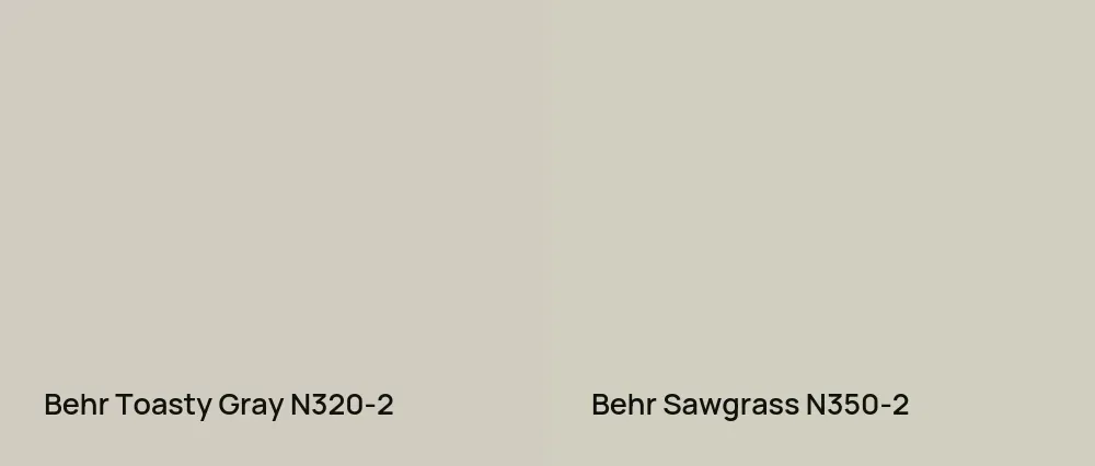 Behr Toasty Gray N320-2 vs Behr Sawgrass N350-2