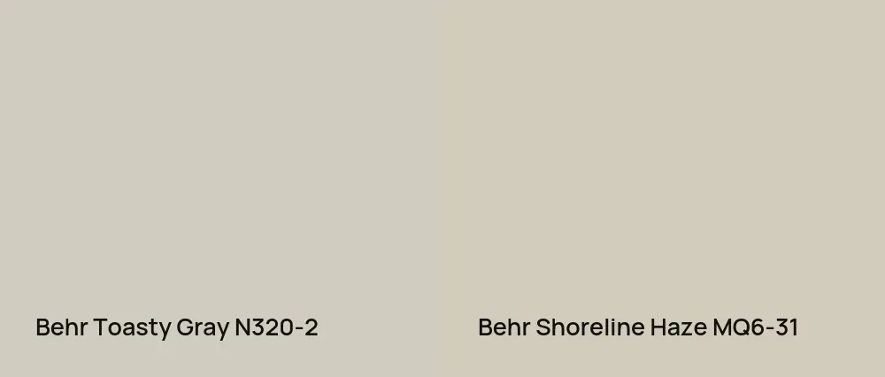 Behr Toasty Gray N320-2 vs Behr Shoreline Haze MQ6-31