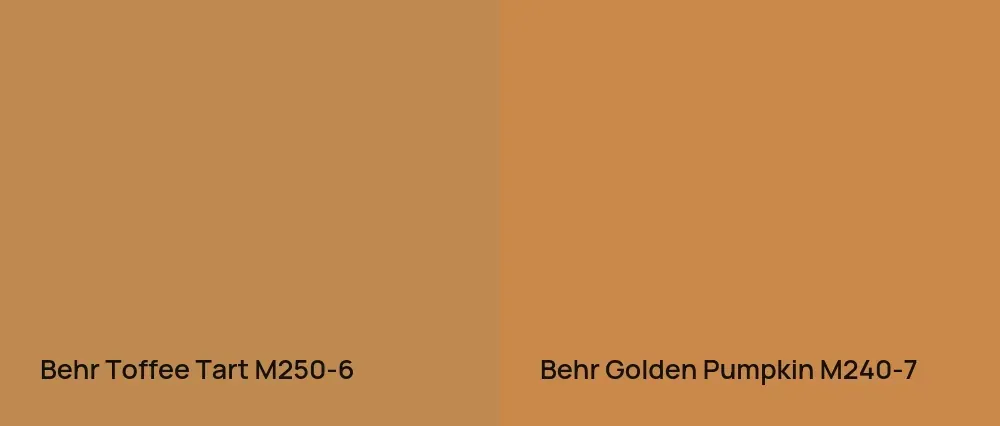Behr Toffee Tart M250-6 vs Behr Golden Pumpkin M240-7