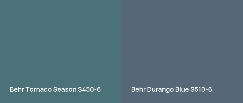 Behr Tornado Season S450-6 vs Behr Durango Blue S510-6