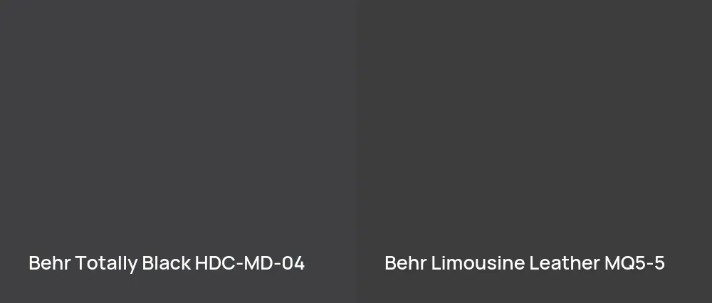 Behr Totally Black HDC-MD-04 vs Behr Limousine Leather MQ5-5