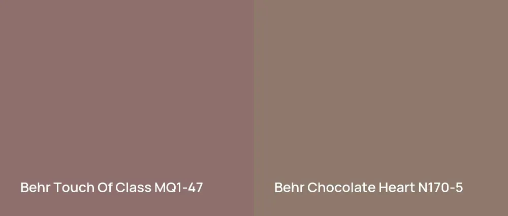 Behr Touch Of Class MQ1-47 vs Behr Chocolate Heart N170-5