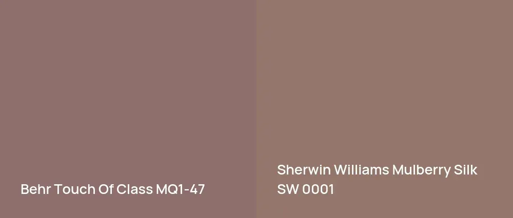 Behr Touch Of Class MQ1-47 vs Sherwin Williams Mulberry Silk SW 0001