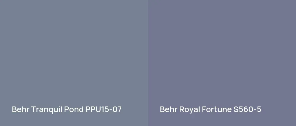 Behr Tranquil Pond PPU15-07 vs Behr Royal Fortune S560-5