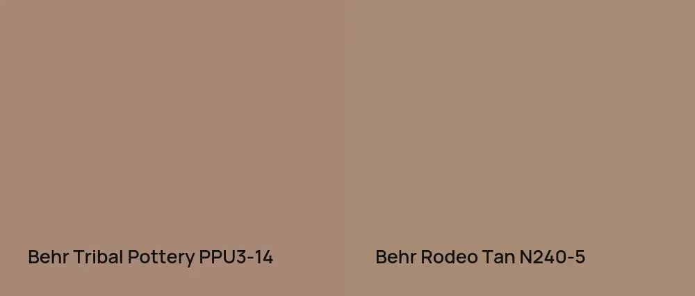 Behr Tribal Pottery PPU3-14 vs Behr Rodeo Tan N240-5