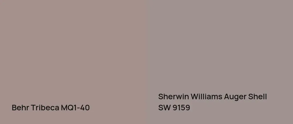 Behr Tribeca MQ1-40 vs Sherwin Williams Auger Shell SW 9159