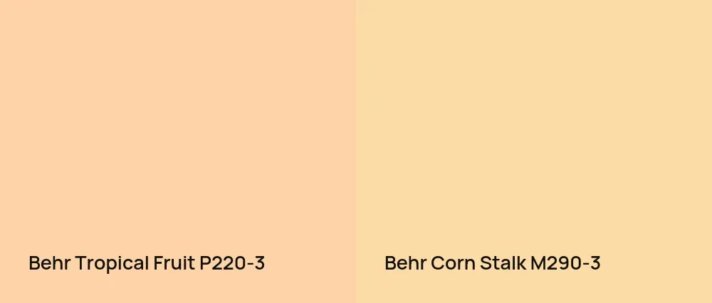 Behr Tropical Fruit P220-3 vs Behr Corn Stalk M290-3
