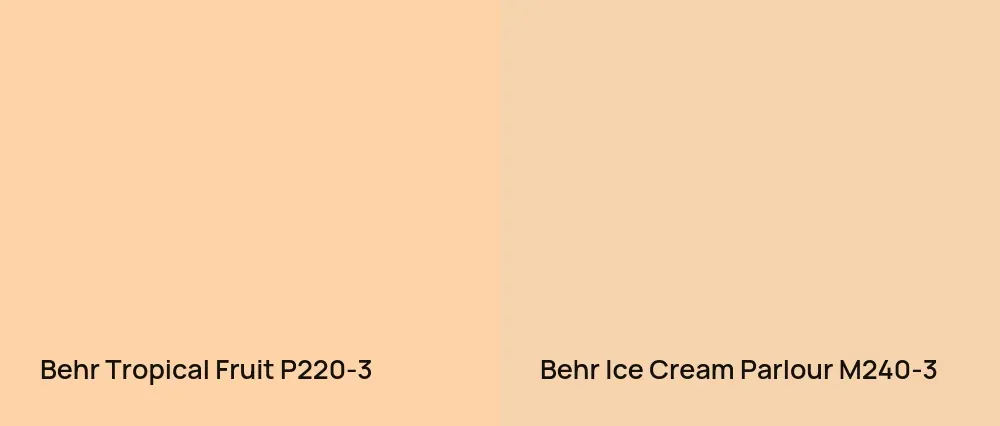 Behr Tropical Fruit P220-3 vs Behr Ice Cream Parlour M240-3