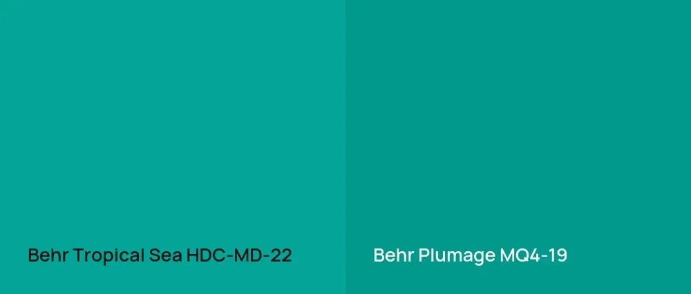 Behr Tropical Sea HDC-MD-22 vs Behr Plumage MQ4-19