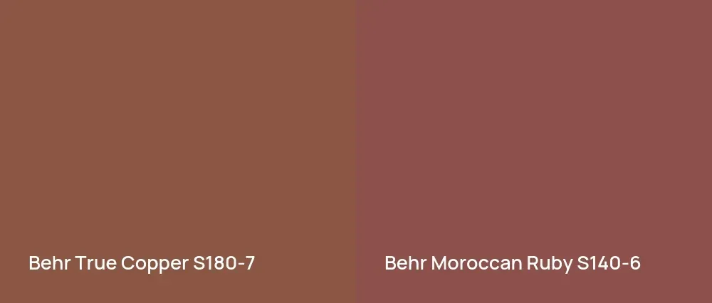Behr True Copper S180-7 vs Behr Moroccan Ruby S140-6
