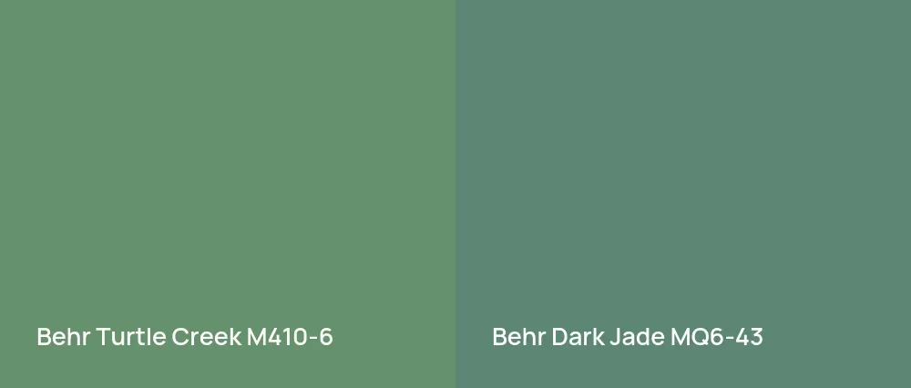 Behr Turtle Creek M410-6 vs Behr Dark Jade MQ6-43