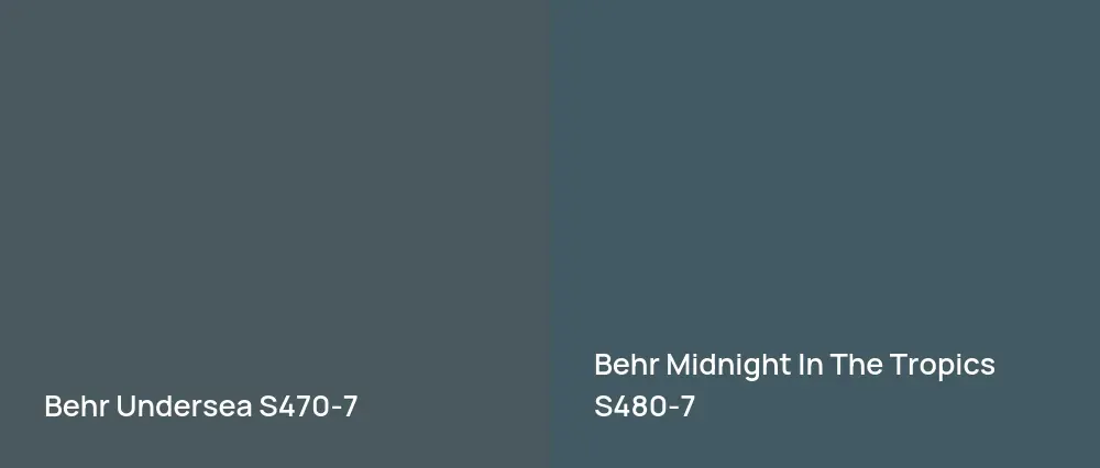 Behr Undersea S470-7 vs Behr Midnight In The Tropics S480-7