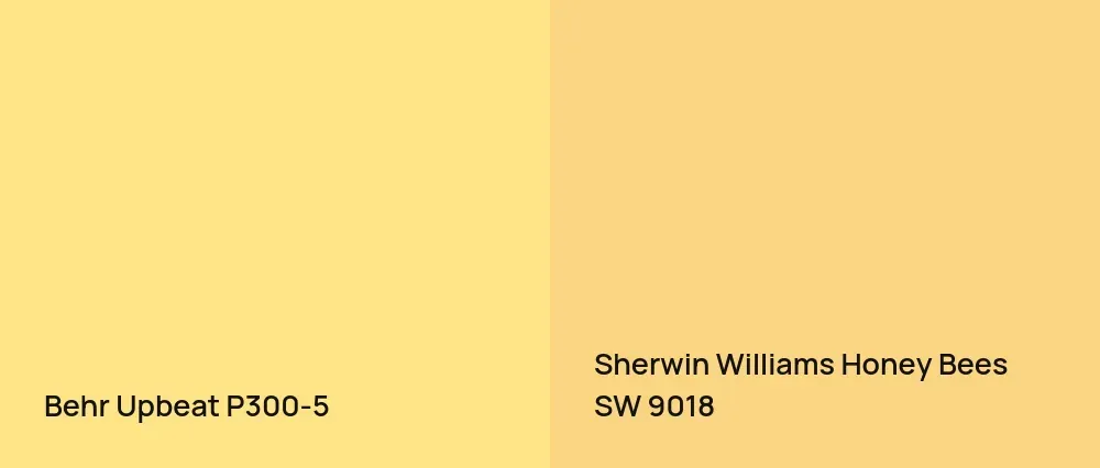 Behr Upbeat P300-5 vs Sherwin Williams Honey Bees SW 9018