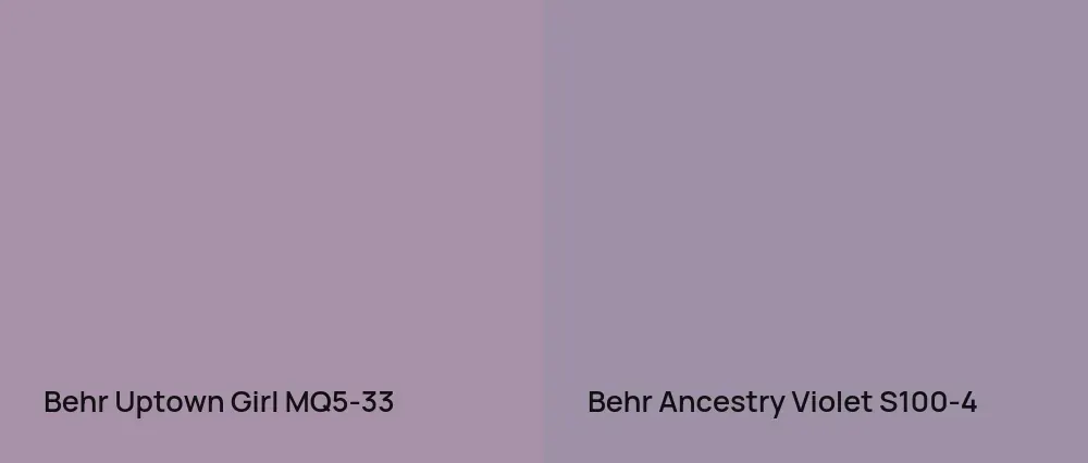 Behr Uptown Girl MQ5-33 vs Behr Ancestry Violet S100-4