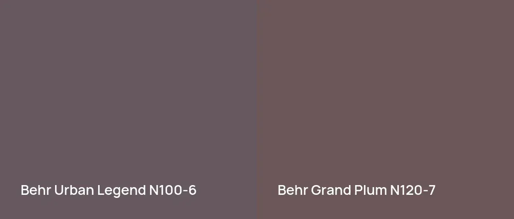 Behr Urban Legend N100-6 vs Behr Grand Plum N120-7