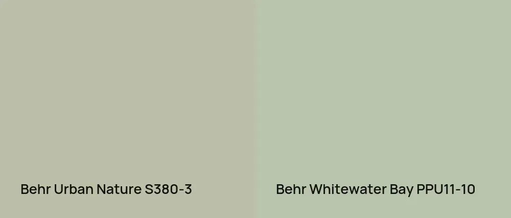 Behr Urban Nature S380-3 vs Behr Whitewater Bay PPU11-10