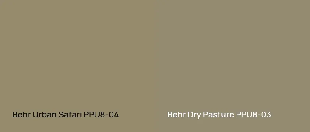 Behr Urban Safari PPU8-04 vs Behr Dry Pasture PPU8-03