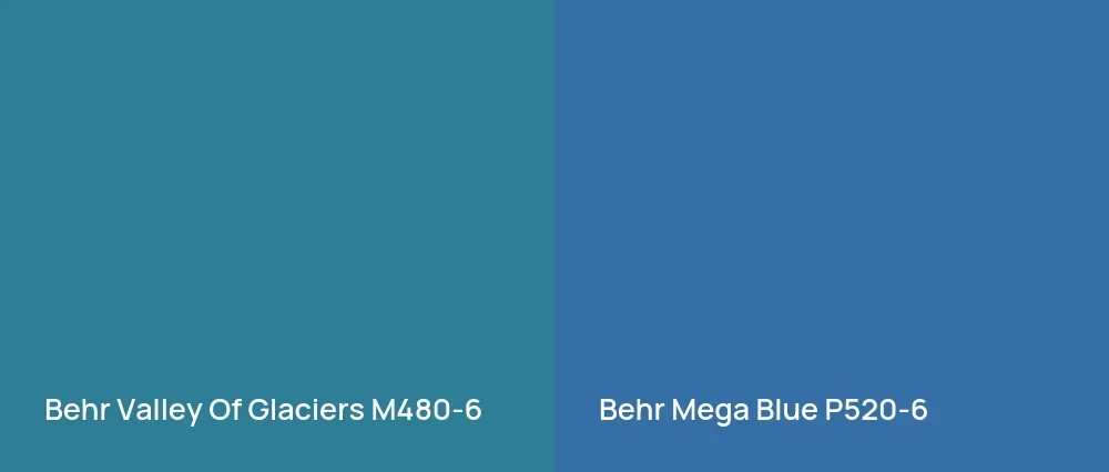 Behr Valley Of Glaciers M480-6 vs Behr Mega Blue P520-6