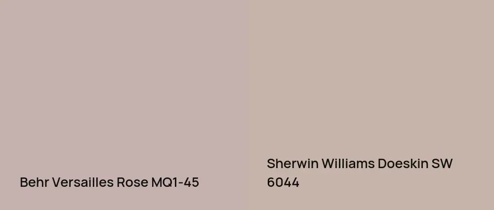 Behr Versailles Rose MQ1-45 vs Sherwin Williams Doeskin SW 6044