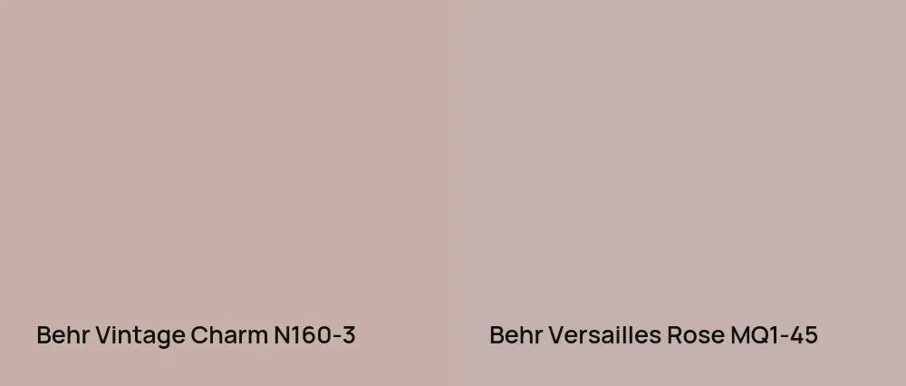 Behr Vintage Charm N160-3 vs Behr Versailles Rose MQ1-45