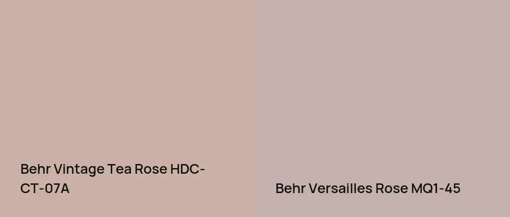 Behr Vintage Tea Rose HDC-CT-07A vs Behr Versailles Rose MQ1-45