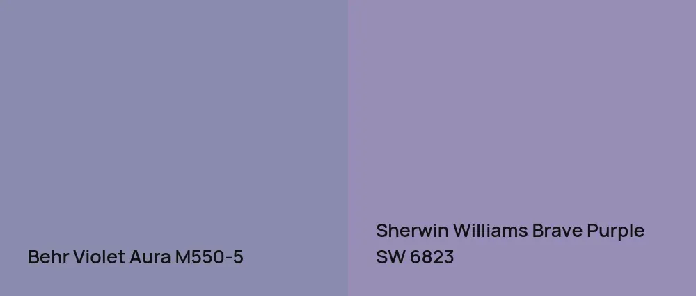 Behr Violet Aura M550-5 vs Sherwin Williams Brave Purple SW 6823