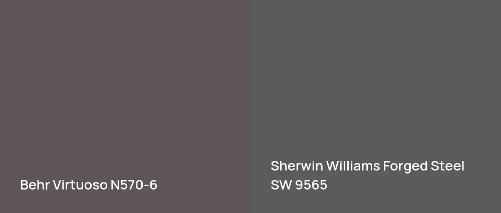 Behr Virtuoso N570-6 vs Sherwin Williams Forged Steel SW 9565